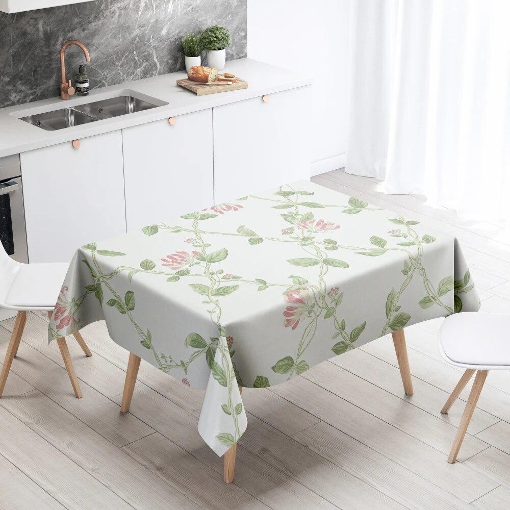 Скатерть с цветочным рисунком, домашний декор, устойчивая к пятнам, водонепроницаемая скатерть, украшение для стола, прямоугольные кухонные столешницы для камина