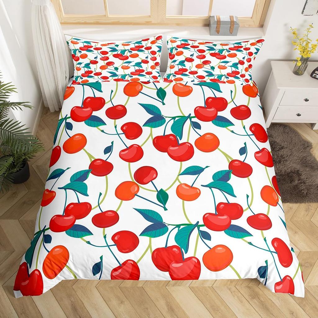 Red Pitaya Duvet Cover King Queen Dragon Fruit Painting Bedding Set Tropical Fruits Comforter Cover Modern Art Soft Quilt Cover