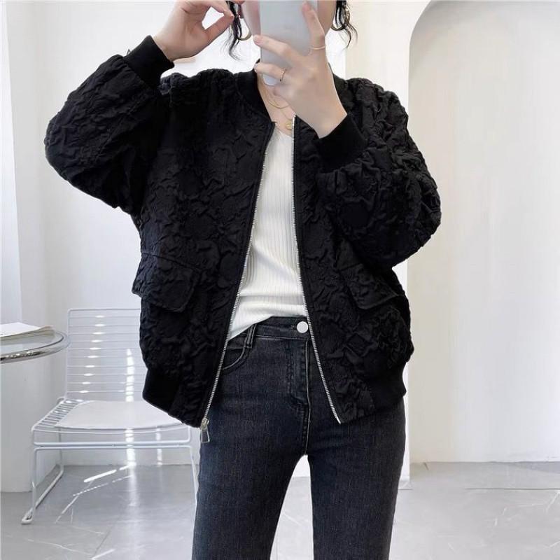 Женская повседневная кружевная куртка больших размеров с коротким ветрозащитным покрытием, однослойная бейсбольная одежда, топы
