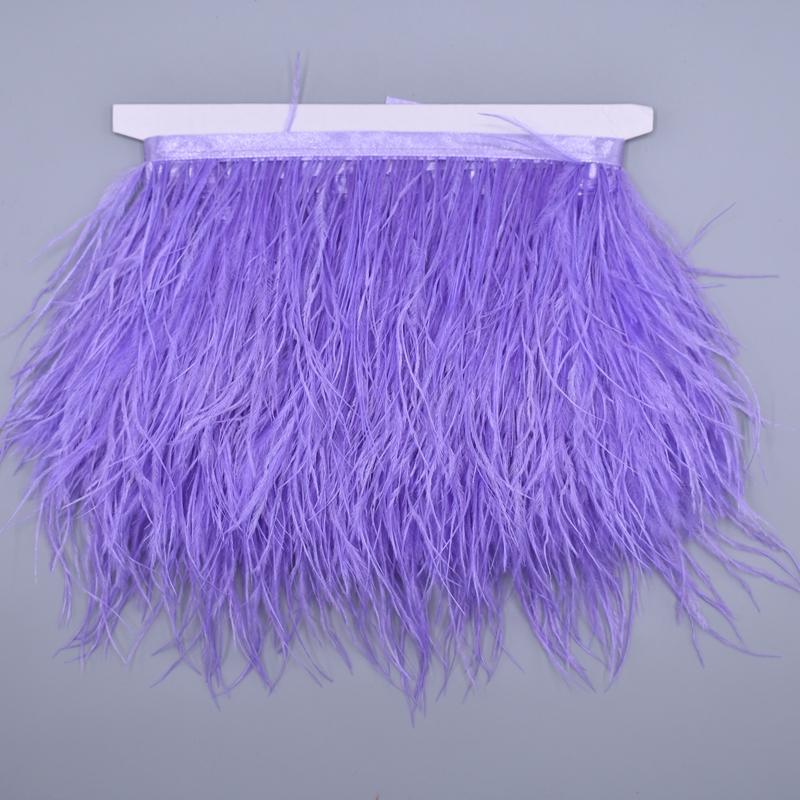 10Meters Colored Ostrich Feathers On Ribbon Trim 8-10Cm Skirt Fringe On Tape Ostrich Feather Trims Sewing Trimmings Decoration