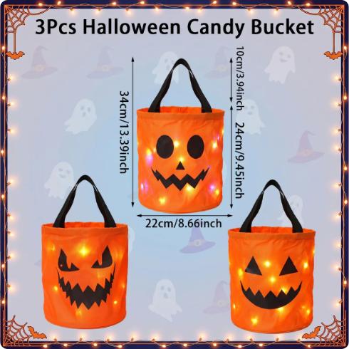 Halloween Candy Bucket with LED Lights
