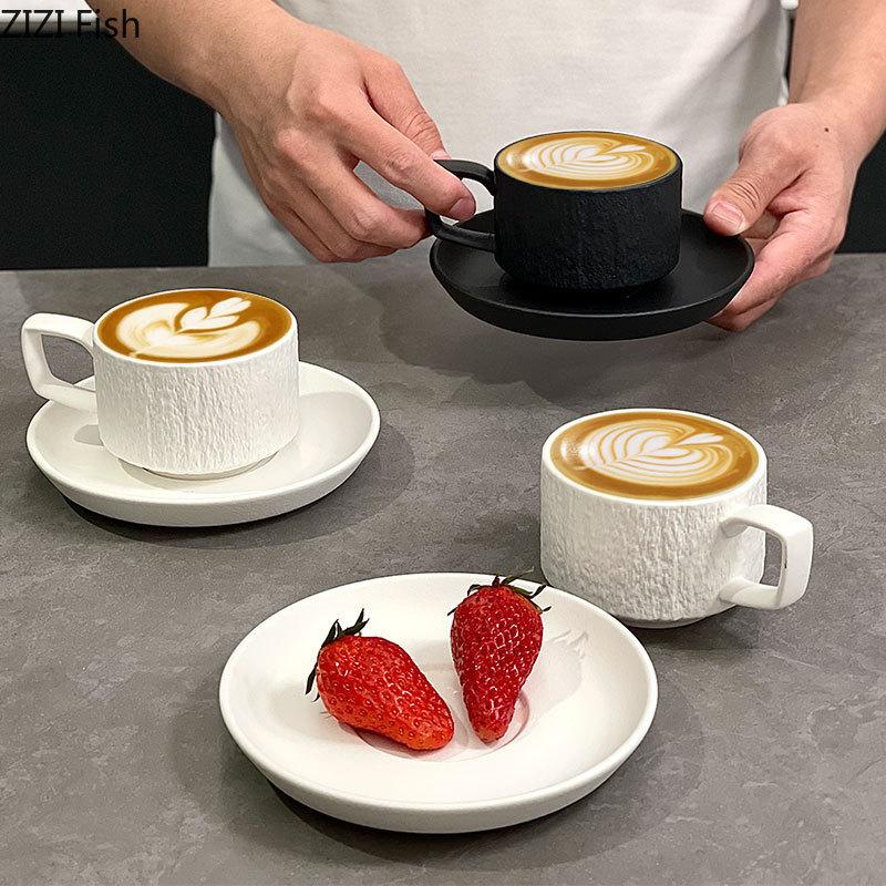 Легкий роскошный набор кофейных чашек с каменным узором, керамическая кружка, креативная чашка для послеобеденного чая, латте, молока, кофе, современный набор для домашних напитков