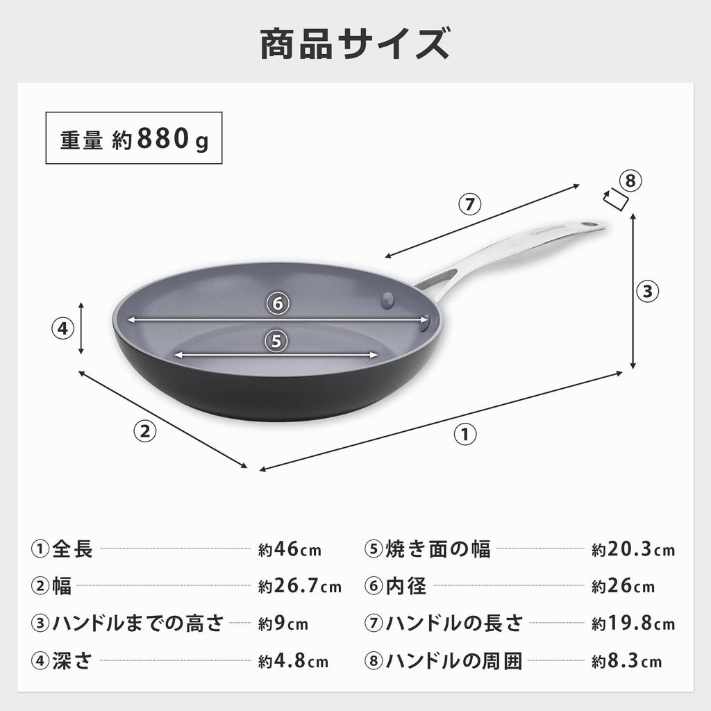 GreenPan Venice Pro 26cm Frying Induction Ceramic Coating Pan, Compatible,