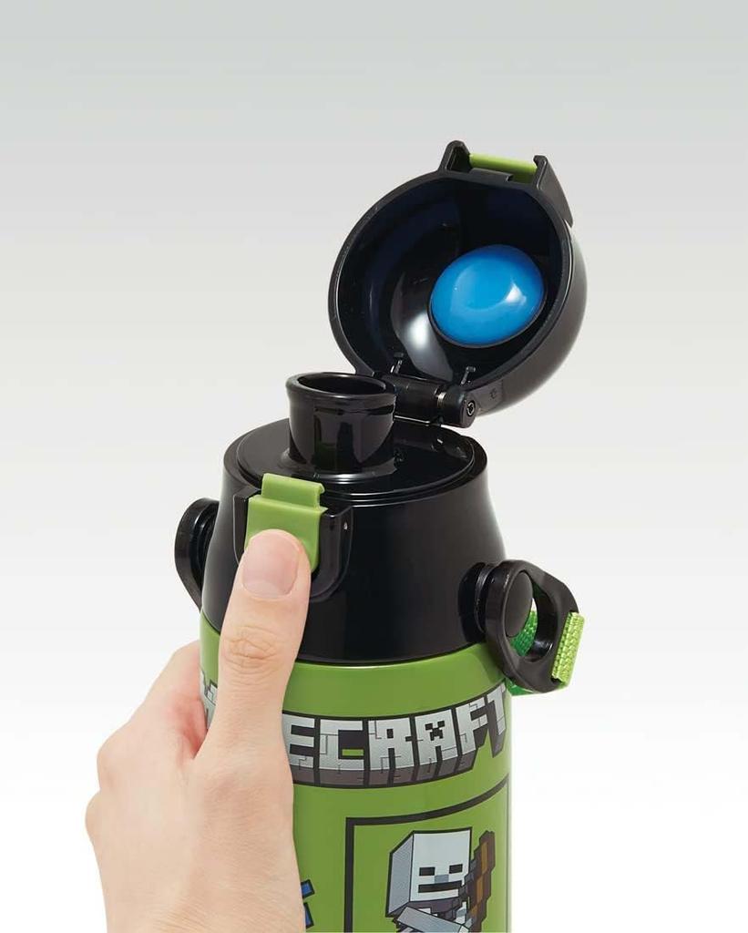 Skater 580ml Minecraft Stainless Steel Water Bottle, Direct Drinking, Sports Bottle, SDC6N-A