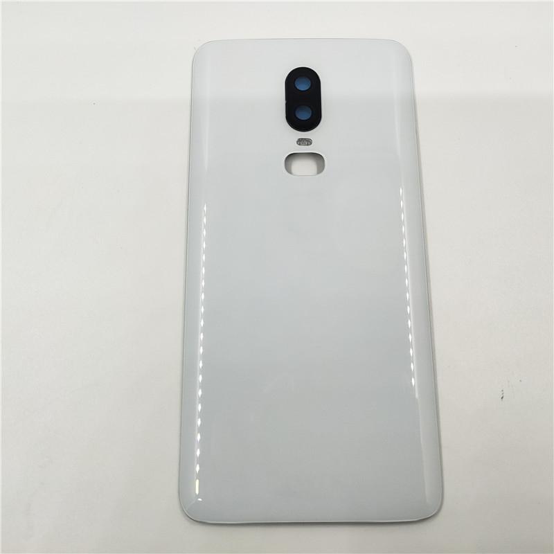 Стеклянная задняя крышка для OnePlus 6, крышка батарейного отсека, задняя панель корпуса с клейкой наклейкой для объектива камеры