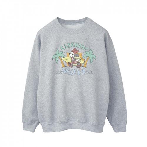 Disney Mens Minnie Mouse Catchin Waves Sweatshirt