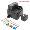 12V/24V Marine Fuse Box 3 Way 4/5 Pin 40/80A Car Fuse Set Pre-Wired Double Circuit Protection Fuse Relays Box for Truck RV Boat