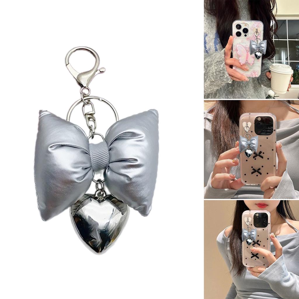 Cute Bowknot Heart Star Keychain Pendant Bag Phone Pendant Women Backpack Handbag Charm Lovely Hanging Decoration