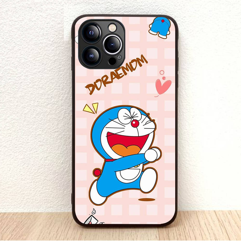 BW-21 Doremon Soft Black Case for iPhone XR 14 15 11 12 13 6 7 8 X XS Pro Max Samsung S22 S23 S21 S24 FE Ultra S8 Plus