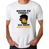 European sizes Bevor Du Fragst Ich nehm noch Print Crinkle Men's T-Shirt Geometric-pattern Summer Casual Regular Fit For Men