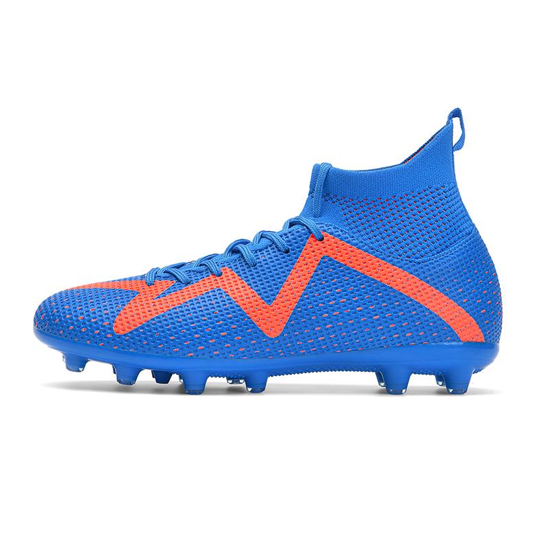 Soccer Shoes Men Anti-slip Outdoor Grass Training Breathable Lace-up Football Boots Long Spikes Lightweight Sports Shoes Men