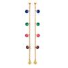 [R5751] - 'Sissi' Gold-plated Multi-colored Earrings - 70x4 Mm