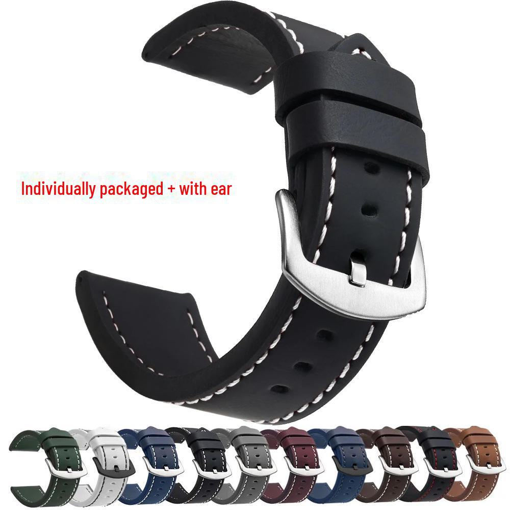 Genuine Leather Watch Strap - Universal Fit, Quality Assurance, Available In 18mm, 20mm, 22mm, and 24mm Sizes