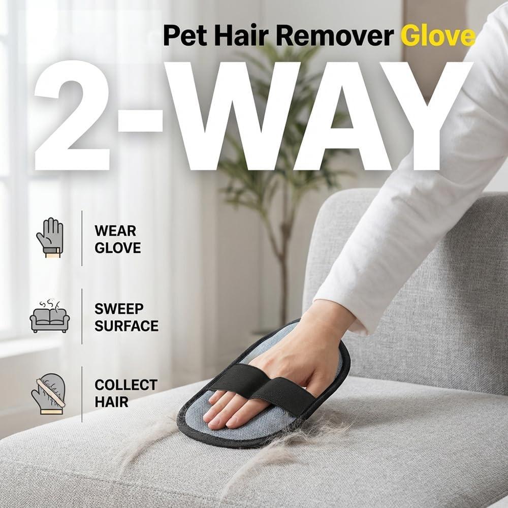 Pet Hair Removal Glove for Cats Dogs, Upgraded Pet Hair Remover Electrostatic Gloves Pet Hair Remover Glove for Couch, Pet Hair Remover Tool on Carpet