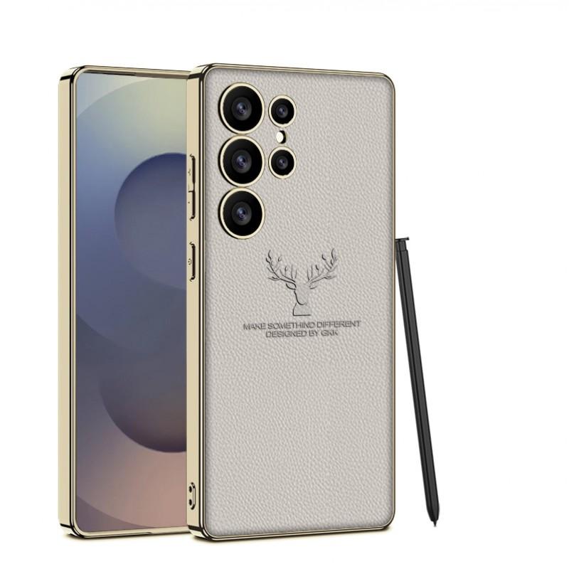 Премиальный Дизайн Чехол из PU Кожи для Galaxy S26 Ultra S25 S24 S23 Ударопрочный Тонкий Чехол с Точным