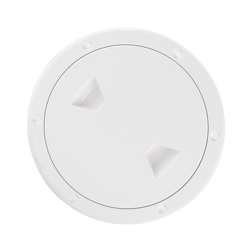 6in Deck Plate Hatch Cover Round White NonSlip Surface Separate Design PreDrilled Holes