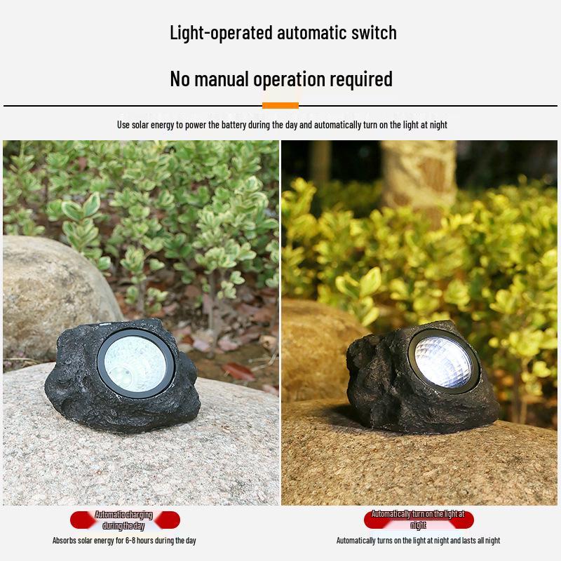 Водонепроницаемые садовые прожекторы на солнечной батарее в виде камней для наружного украшения газона