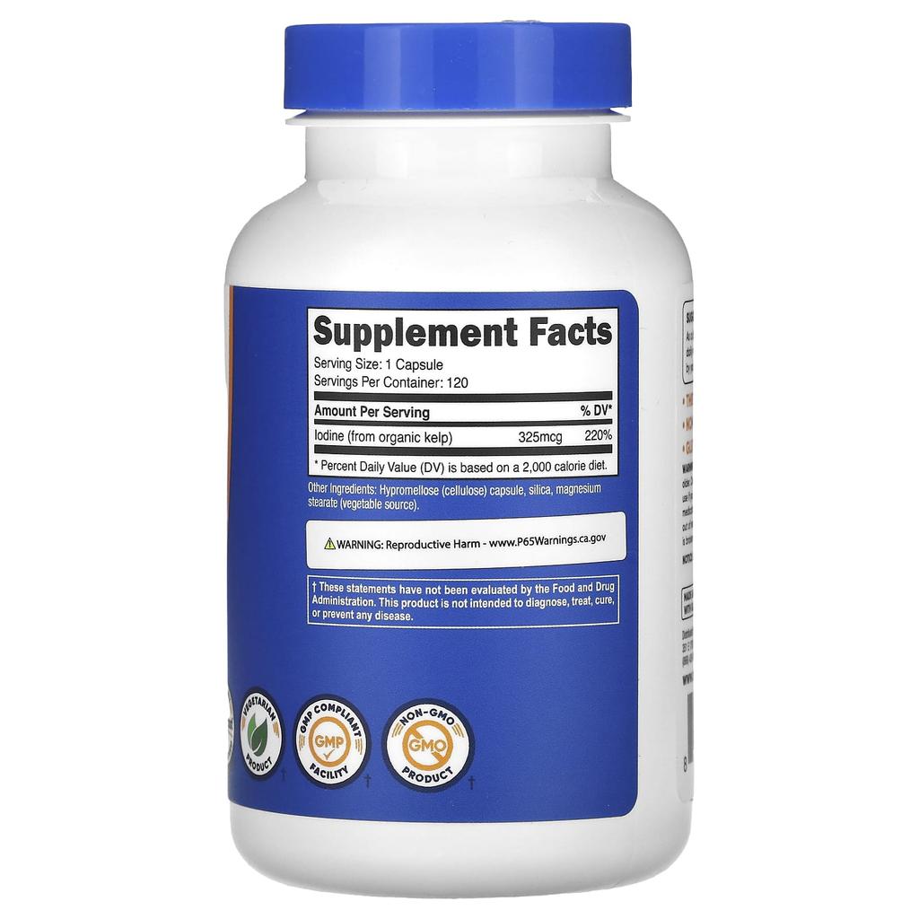 Iodine, 325Mcg, 120 Capsules