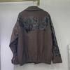 2024 Women's Brown Leather Jacket with Heavy Sequin Embroidery - Cool Motorcycle Style