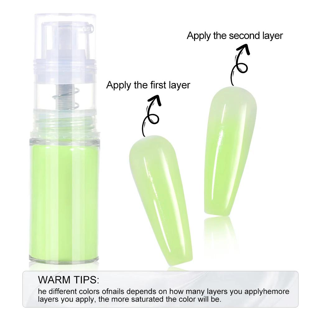 12 цветов Быстрый Омбре Спрей Акриловая Пудра для Ногтей Неоновый Градиент Пастель с Потрясающим Эффектом Профессиональная Пудра для Погружения Ногтей
