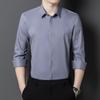 Men's Business Shirt Large Size Solid Color Overalls Long Sleeve Shirt