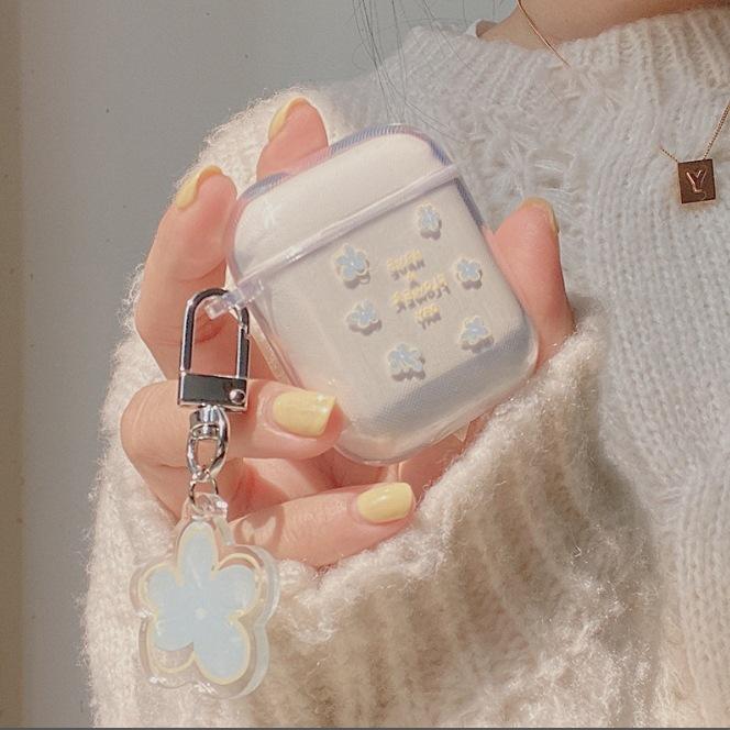 Свежий цветок подходит для защитного чехла для наушников AirPods 1-го поколения, нового чехла Apple третьего поколения Pro1-го поколения i11, мягкий чехол