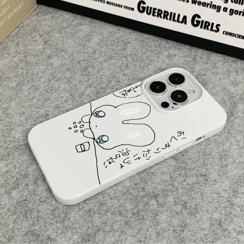 Защитный чехол для телефона с рисунком мультяшного кролика для iPhone 16 Pro Max 15 14 13 12 11 Pro Plus 16E, чехол с милыми животными, ударопрочный