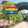 Colorful Peace Flag Polyester Banner Fade Resistant Peace Flag for Indoor Outdoor Decoration