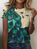 Unisexs Summer Casual Roundneck Shortsleeve Tshirt Simple Dragonfly Print Elegant Tshirt Stylish Unisexs Top