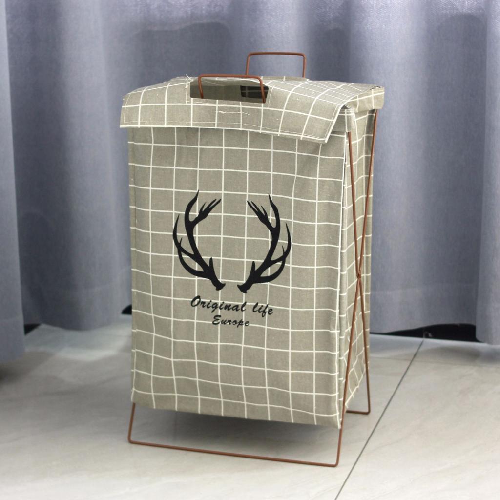 Складная водонепроницаемая корзина для грязной одежды с железной рамой, большая корзина для белья