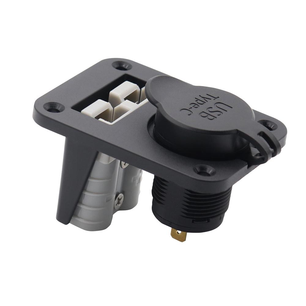 Anderson Style 50 Amp Plug USB+Type C Socket Flush Mount Recessed Plate 12-24V