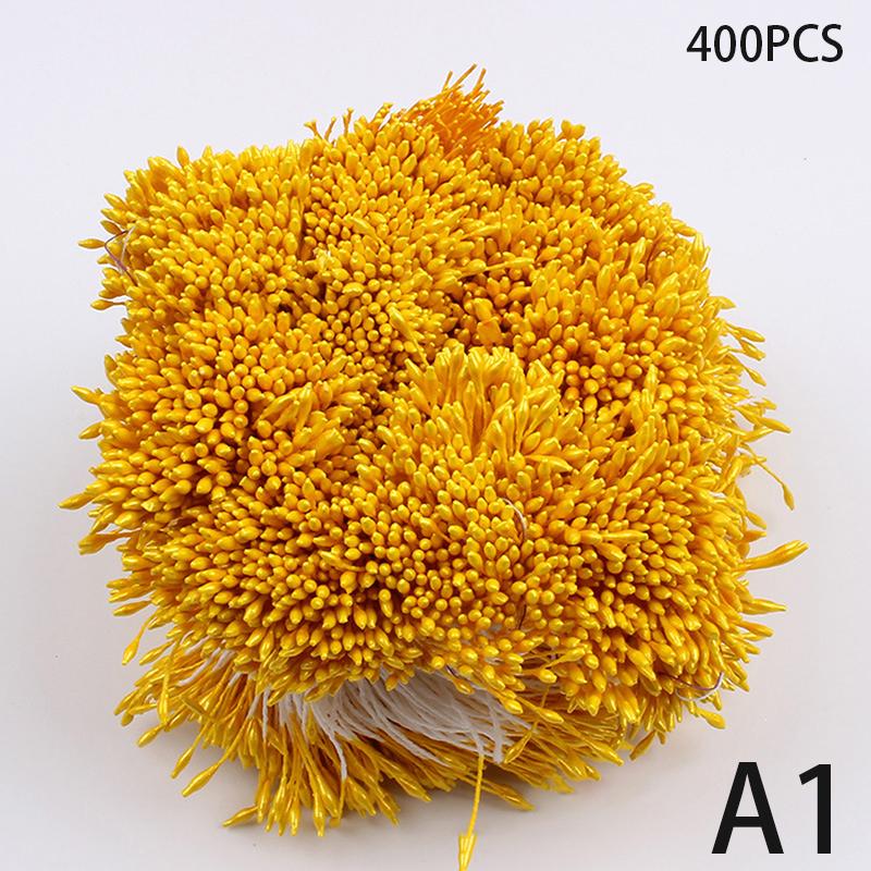 400Pcs Mini Flower Stamen Artificial Pearl Pistil Double Heads DIY Floral Craft For Wedding Decor Needlework Scrapbooking