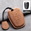 Leather Car Key Case Cover Shell For Hyundai Grand Santa Fe 3 DM I30 IX35 Ix45 Encino KONA Solaris Azera Grandeur Creta 2 Kona
