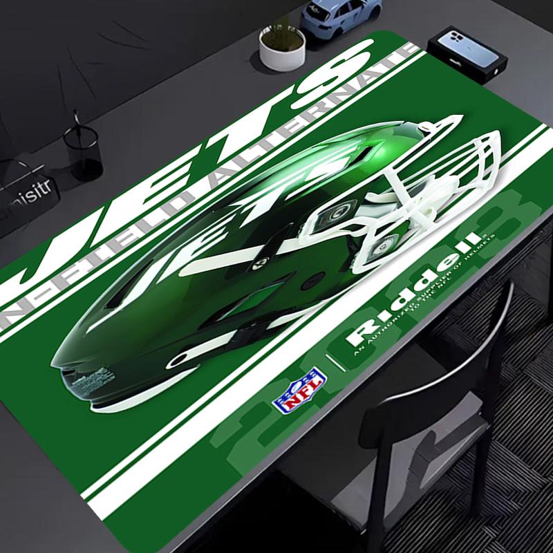 Коврик для мыши с логотипом New York Jets - Нескользящая резиновая основа, Гладкая поверхность для работы, игр, офиса и дома, Настольный коврик для мыши