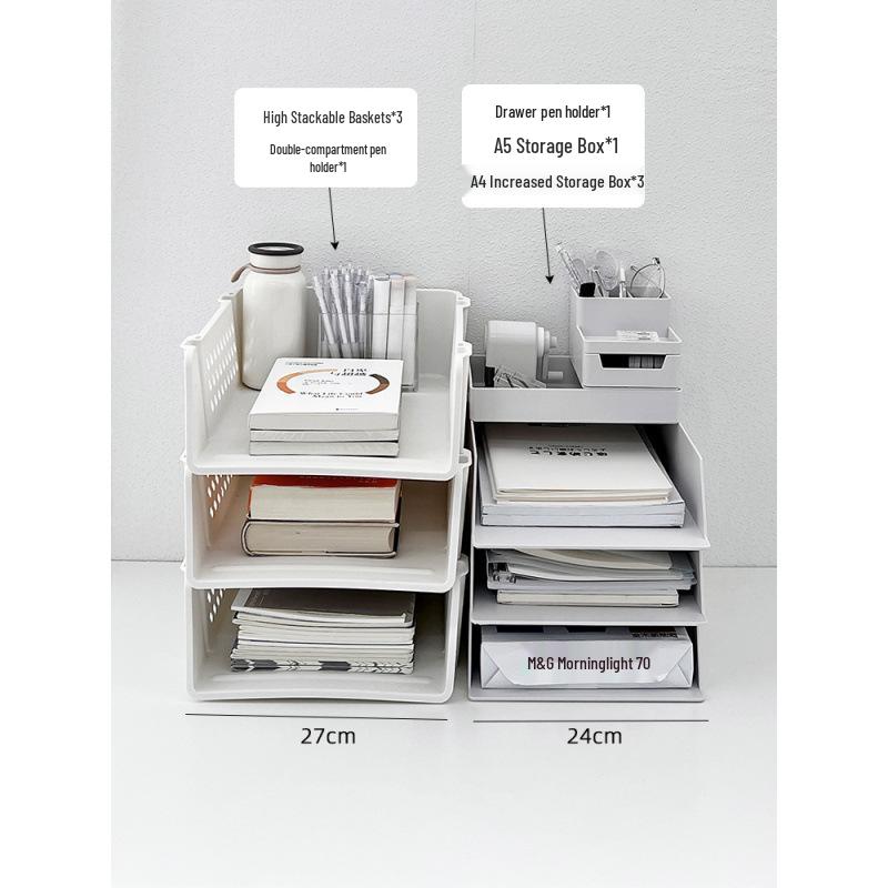 Многофункциональный настольный органайзер: Папка-органайзер формата А4, Подставка для ручек, Офисная стойка для хранения