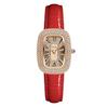Women's Fashion Square Dial Stainless Steel Pointer Quartz Watch with Green Strap