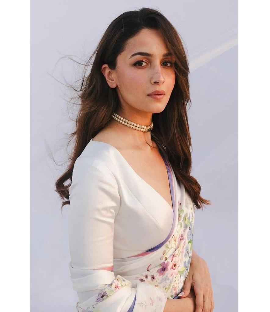 Индийское дизайнерское вечернее платье Моховый шелк Сари Сари Женское Болливудское с принтом Белое сари