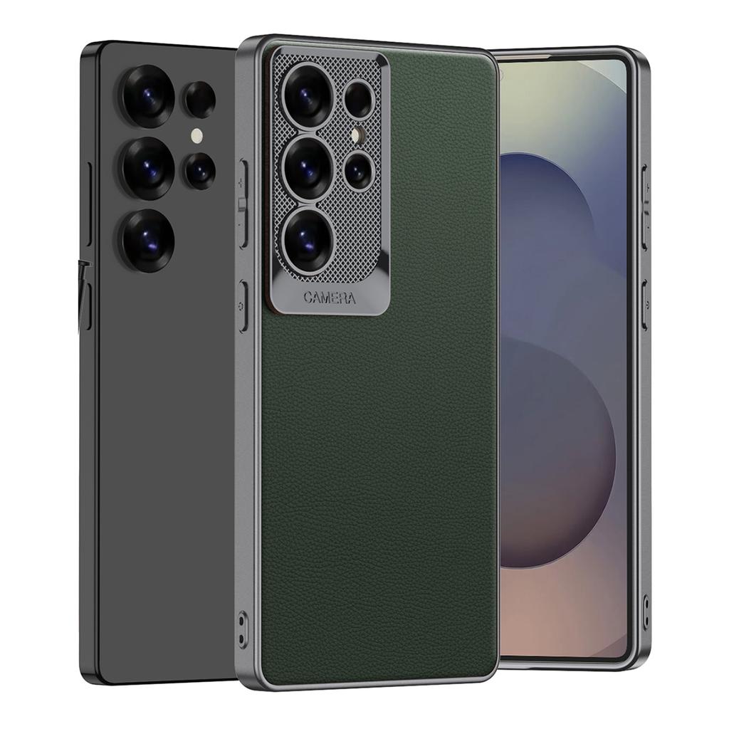 For Samsung Galaxy S25 Ultra Case Shockproof PU+TPU+PC Phone Back Cover Dragon Scale Design