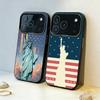 Чехол для телефона S-Статуя L-Свободы Флаг Америки США Для iPhone17,16,15,14,13,12,11,Pro,MAX Белый Матовый Ударопрочный Чехол
