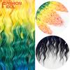 FASHION IDOL 24 Inch 300g Crochet Hair Synthetic Water Wave Braiding Hair Extensions Ombre Rainbow Fake Hair Deep Wave Curl Hair
