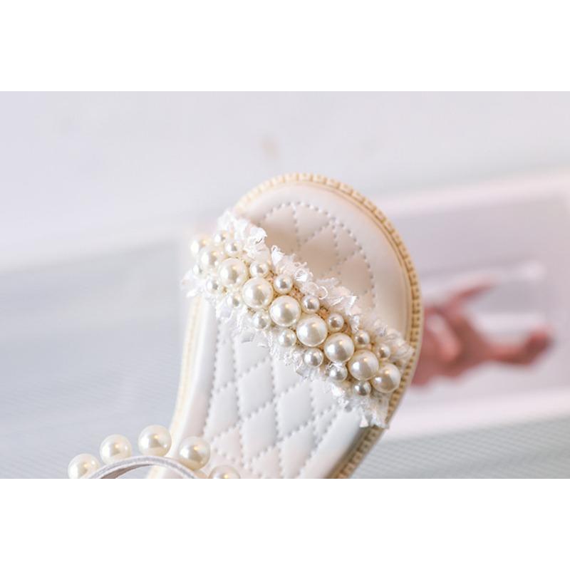 Сандалии для девочек, Туфли принцессы, Летняя детская обувь, Мягкая подошва Pearl, Противоскользящая обувь, Детская обувь для маленьких девочек