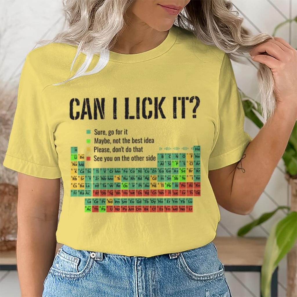 Can I Lick It Periodic Table T-Shirt Unisex Unisex Funny Science Chemistry Teacher Humor Graphic Tee Casual Teacher Top Gifts