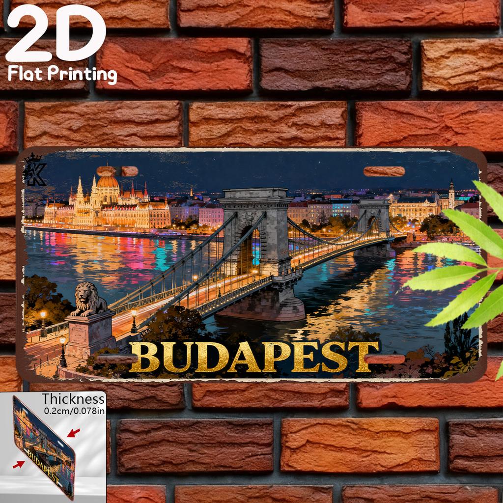 D-flat D-flat Печатный ПК для Декора Только Декоративная Табличка Статуи (см X см) Будапешт Венгрия Винтажная Стена