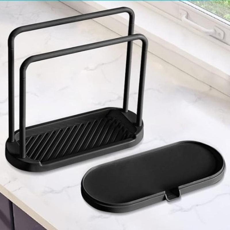 1PCS Detachable Kitchen Dishcloth Holder Rag Hanger Sink Sponge Holder Storage Rack Shelf for Bathroom Scrubber Brush Organizer