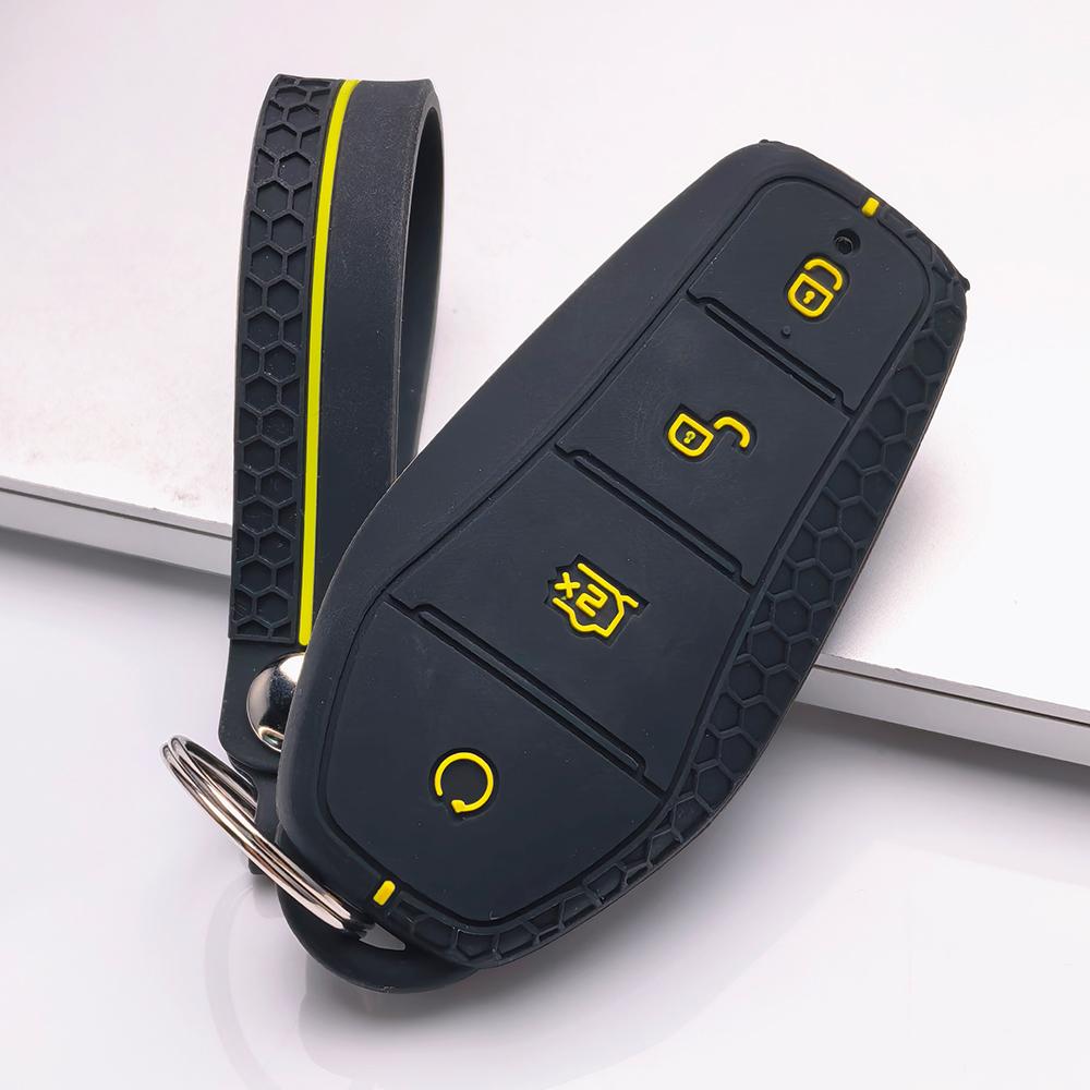 Чехол для брелока для BYD Han Dolphin Seal с брелоком, устойчивая к царапинам поверхность, ударопрочная конструкция, мягкая текстура для удобного захвата, простой в установке дизайн