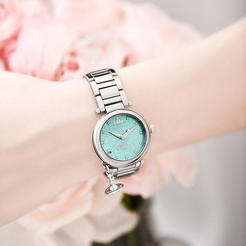 Vivienne Westwood Quartz Watch 32Mm Green Dial Womens Diamond Markers Women watches DWVV006TBLSL