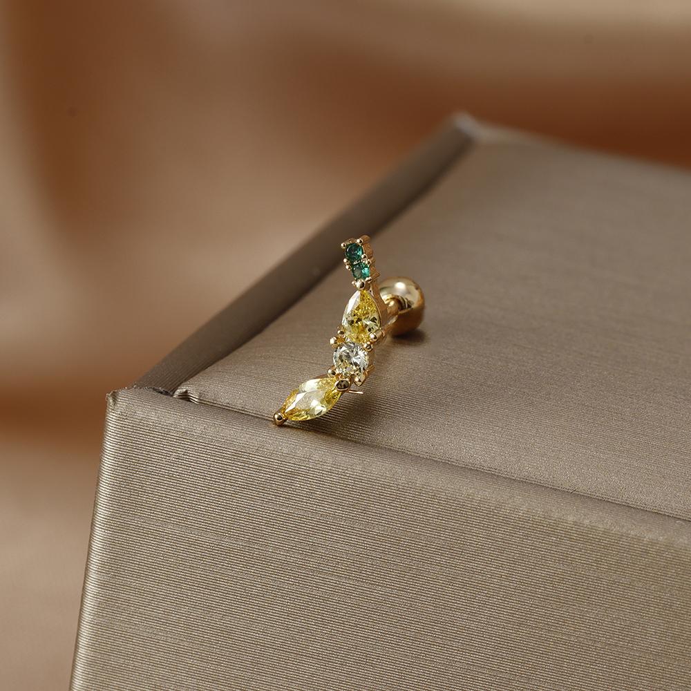 Fashion Stainless Steel Mini Zirconia Stud Earrings For Women Luxury Cute Fruits Helix Tragus Piercing Earrings Party Jewelry