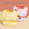 Waterproof Cotton Baby Bib: Reversible, Cartoon Design, Wash-Free Bib for Eating.