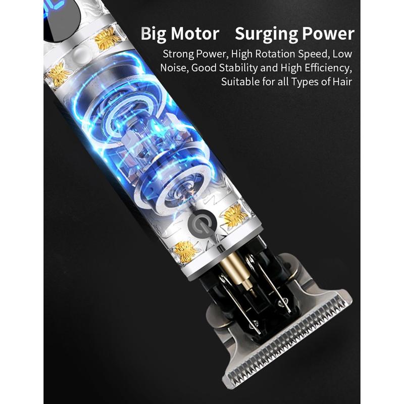 Professional Hair Clippers Men Electric Beard Trimmer Digital Display USB Rechargeable Cordless Hair