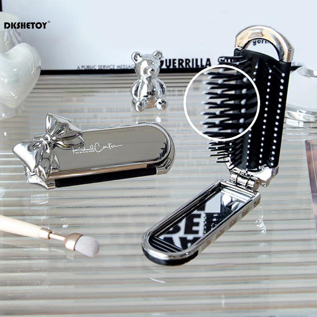 Folding Mini Hair Combs with Mirror For Travel hair styling tools Cartoon Hairbrush Head Massage Anti-Static Brushes mirrors